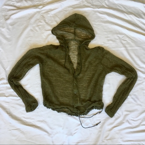 Mesh Hoodie in Army Green SOLD - Picture 5 of 8